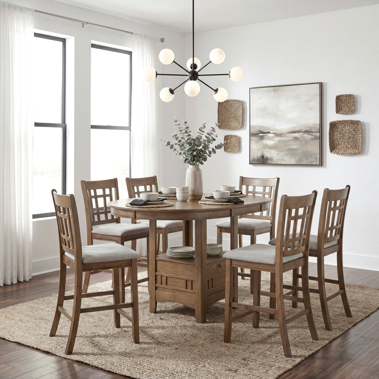 Junipero Brown Round/Oval Counter Height Table
