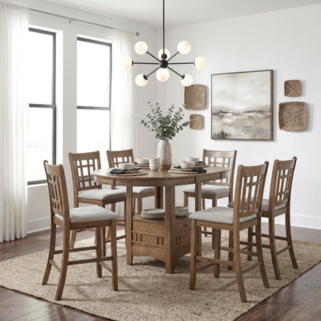 Junipero Brown Round/Oval Counter Height Table from Homelegance - Luna Furniture