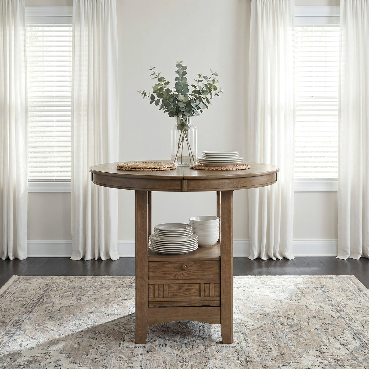 Junipero Brown Round/Oval Counter Height Table