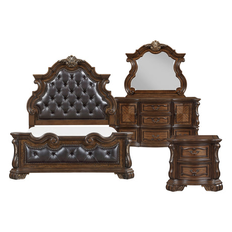 Gilmartin Dark Brown 4pc Set (QB+NS+DR+MR) from Homelegance - Luna Furniture