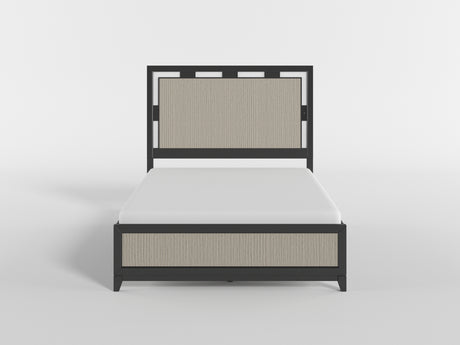 Garrison Charcoal/Gray Queen LED Panel Bed from Homelegance - Luna Furniture