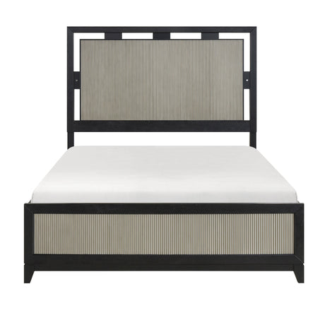 Garrison Charcoal/Gray Queen LED Panel Bed from Homelegance - Luna Furniture