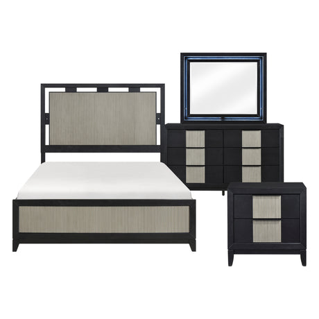 Garrison Charcoal 4pc Set (QB+NS+DR+MR) from Homelegance - Luna Furniture