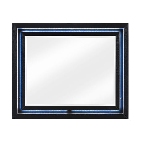 Garrison Charcoal Mirror with LED from Homelegance - Luna Furniture