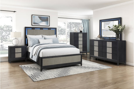 Garrison Charcoal/Gray LED Panel Bedroom Set from Homelegance - Luna Furniture