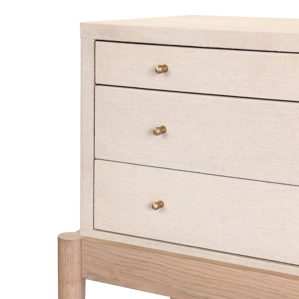 Ford Console Table in Beige Painted Linen from Four Hands - Luna Furniture