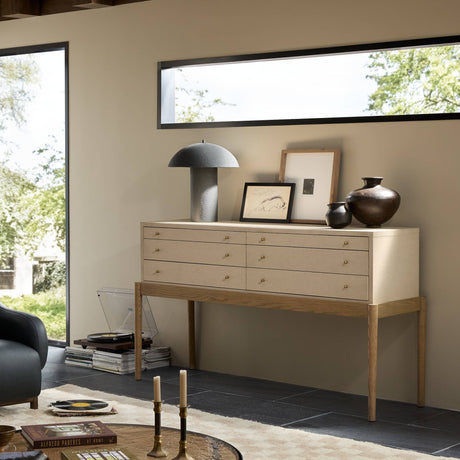 Ford Console Table in Beige Painted Linen from Four Hands - Luna Furniture