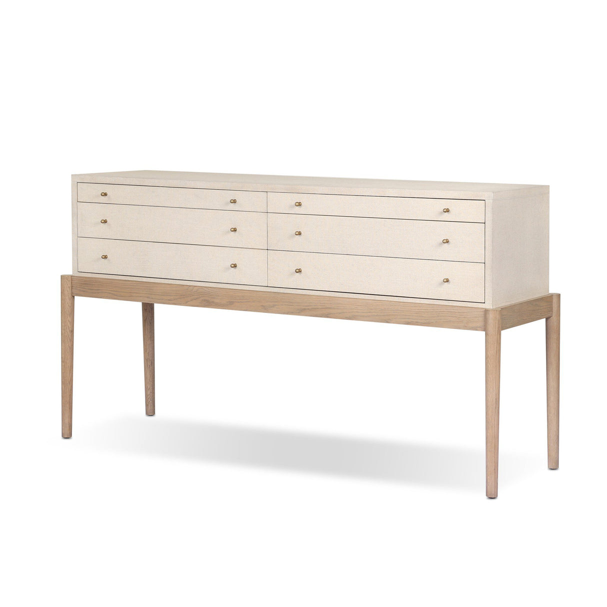 Ford Console Table in Beige Painted Linen from Four Hands - Luna Furniture