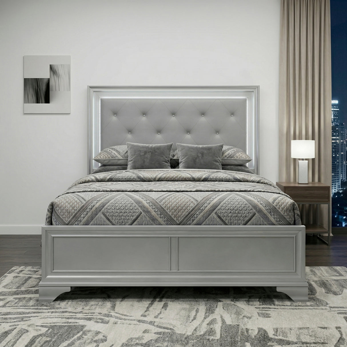 Matisse Brown Queen Panel Upholstered Bed from Homelegance - Luna Furniture