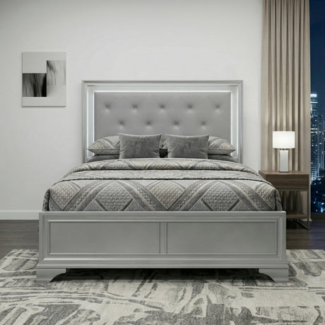 Matisse Brown Queen Panel Upholstered Bed from Homelegance - Luna Furniture