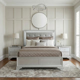 Anatole Metallic Silver Eastern King Bed from Homelegance - Luna Furniture