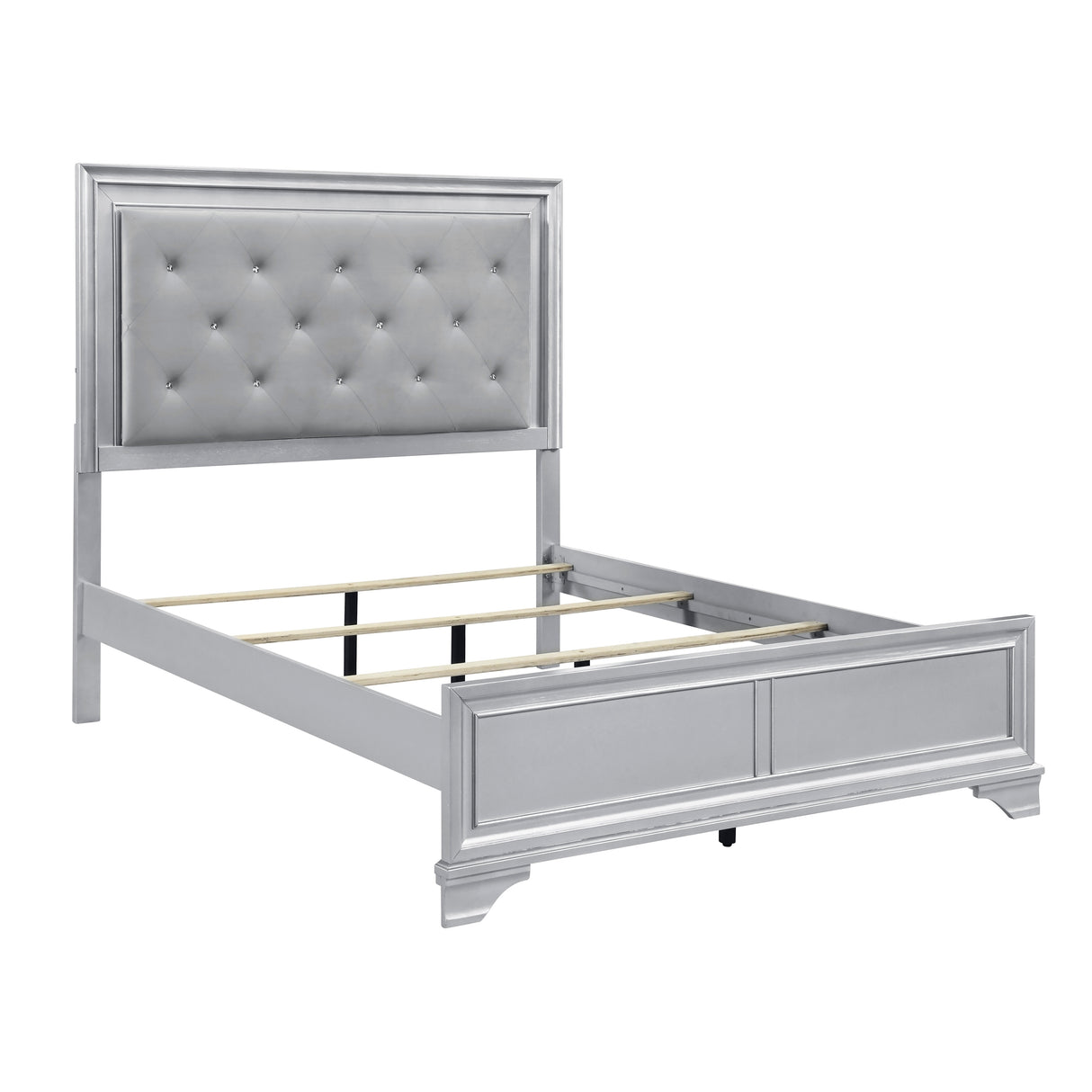 Anatole Metallic Silver Queen Bed from Homelegance - Luna Furniture