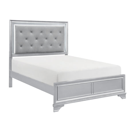 Anatole Metallic Silver Queen Bed from Homelegance - Luna Furniture