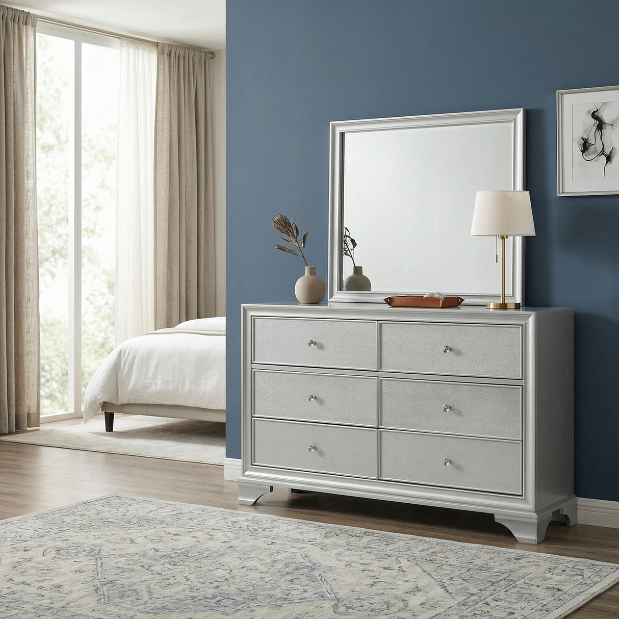 Anatole Metallic Silver Mirror from Homelegance - Luna Furniture