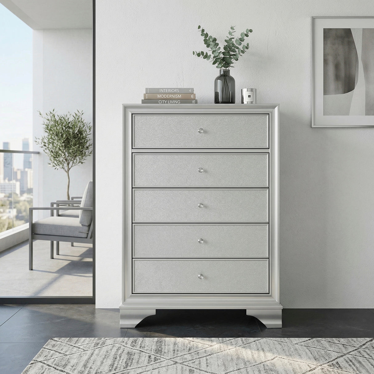 Anatole Metallic Silver Mirror from Homelegance - Luna Furniture