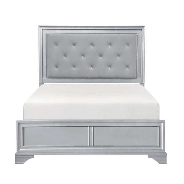 Anatole Metallic Silver Led Panel Queen Bed