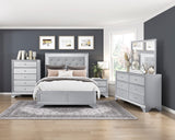 Anatole Metallic Silver Led Panel Queen Bed from Homelegance - Luna Furniture