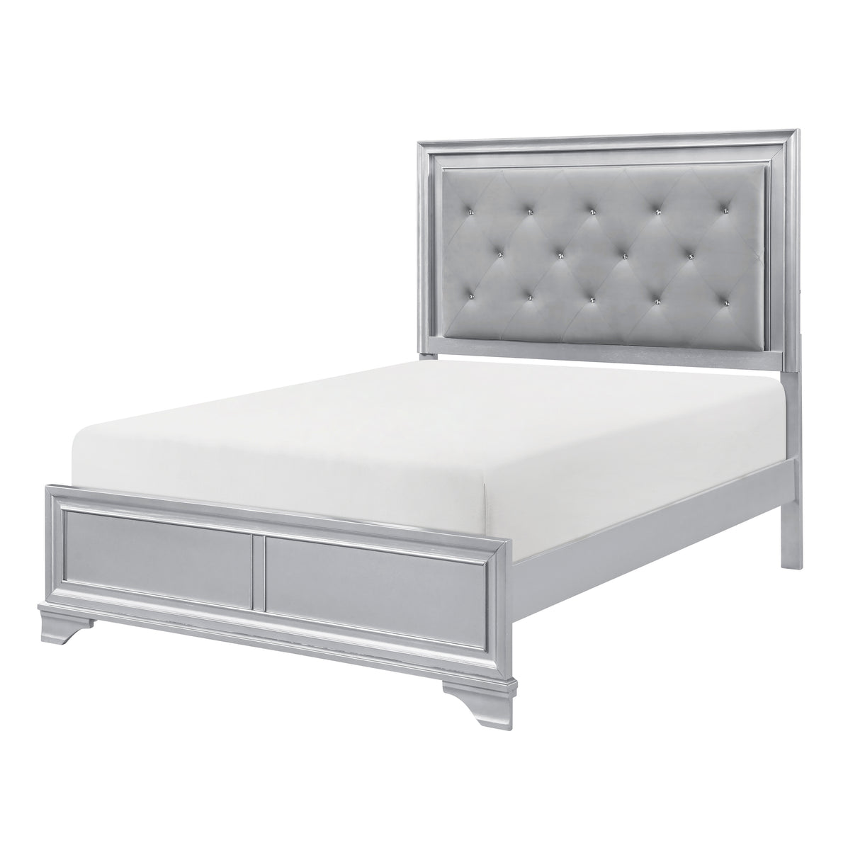 Anatole Metallic Silver Led Panel Queen Bed from Homelegance - Luna Furniture