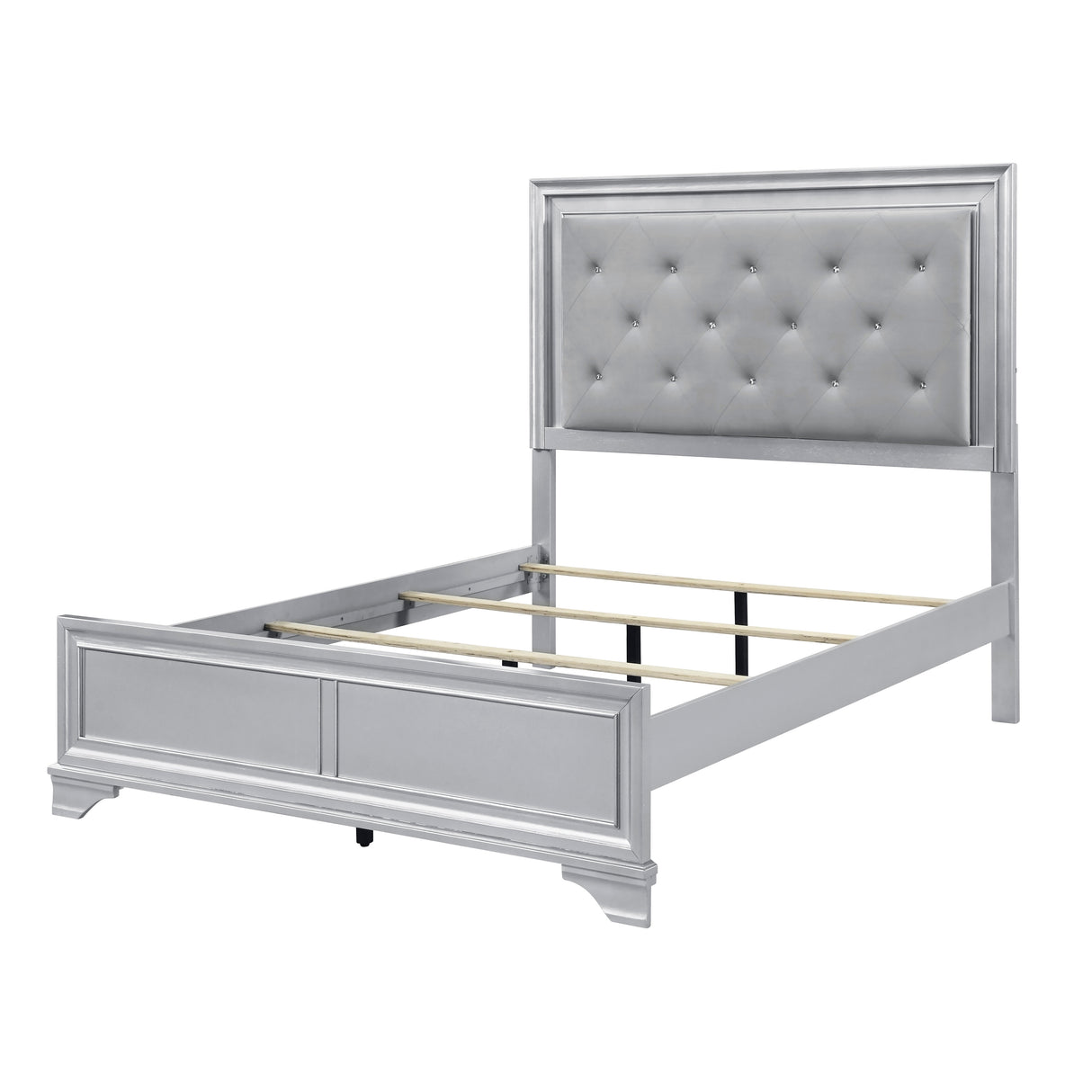 Anatole Metallic Silver Led Panel Queen Bed from Homelegance - Luna Furniture