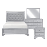 Anatole Metallic Silver 4pc Set (QB+NS+DR+MR) from Homelegance - Luna Furniture