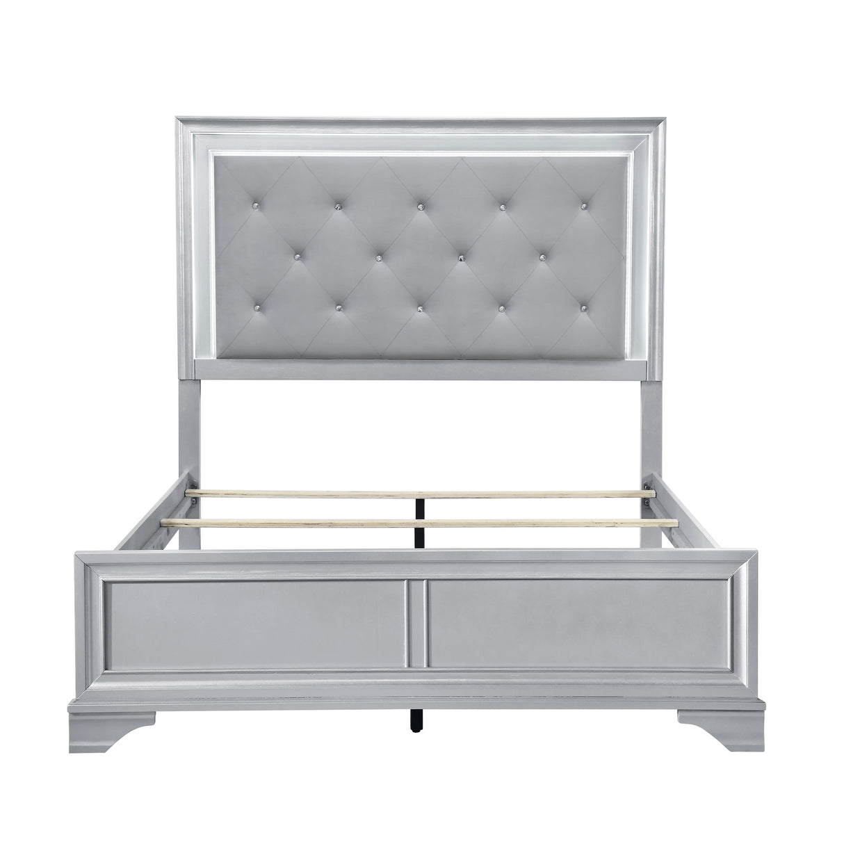 Anatole Metallic Silver 4pc Set (QB+NS+DR+MR) from Homelegance - Luna Furniture