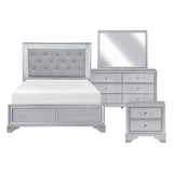 Anatole Metallic Silver 4pc Set (QB+NS+DR+MR) from Homelegance - Luna Furniture
