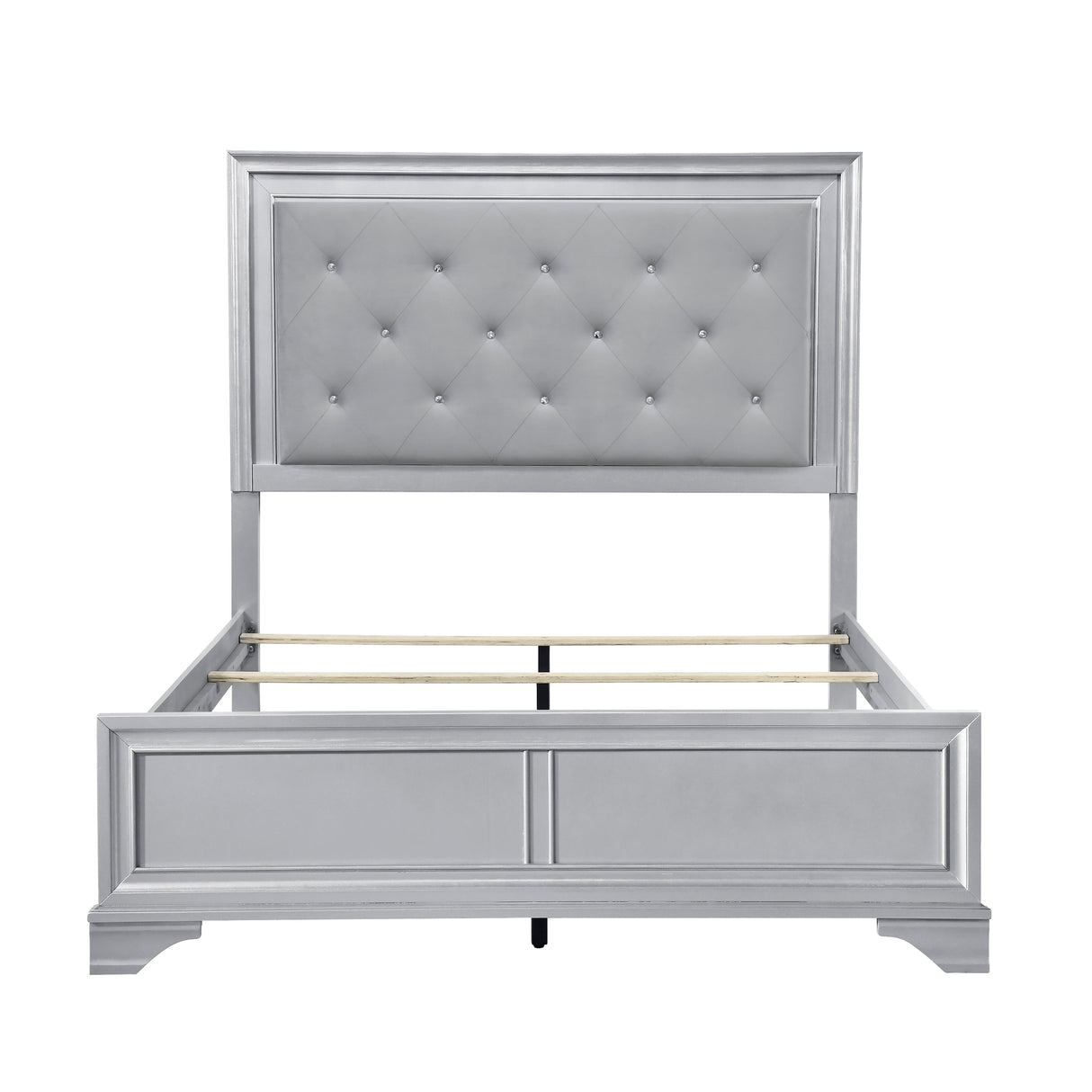 Anatole Metallic Silver 4pc Set (QB+NS+DR+MR) from Homelegance - Luna Furniture