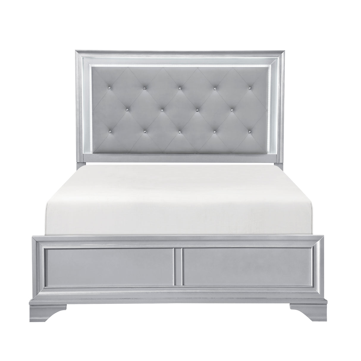 Anatole Metallic Silver 4pc Set (QB+NS+DR+MR) from Homelegance - Luna Furniture