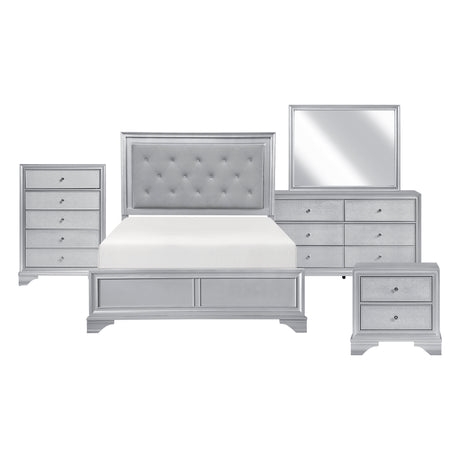 Anatole Metallic Silver 5pc Set (QB+NS+DR+MR+CH) from Homelegance - Luna Furniture