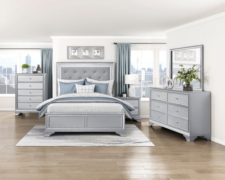 Anatole Metallic Silver Nightstand from Homelegance - Luna Furniture