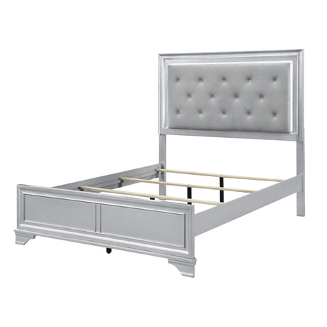 Anatole Metallic Silver Eastern King Bed from Homelegance - Luna Furniture