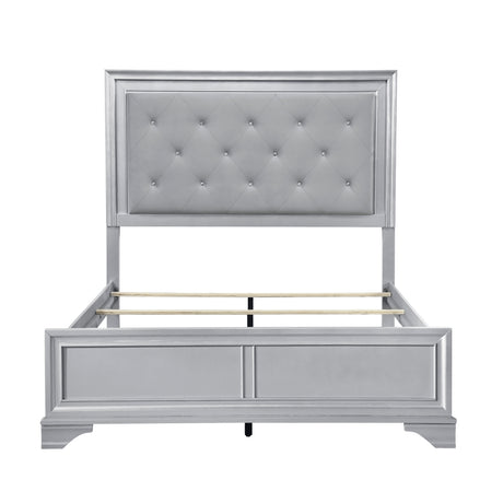 Anatole Metallic Silver Eastern King Bed from Homelegance - Luna Furniture