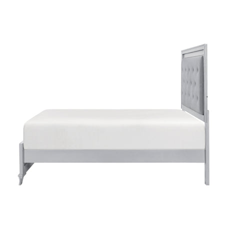 Anatole Metallic Silver Eastern King Bed from Homelegance - Luna Furniture