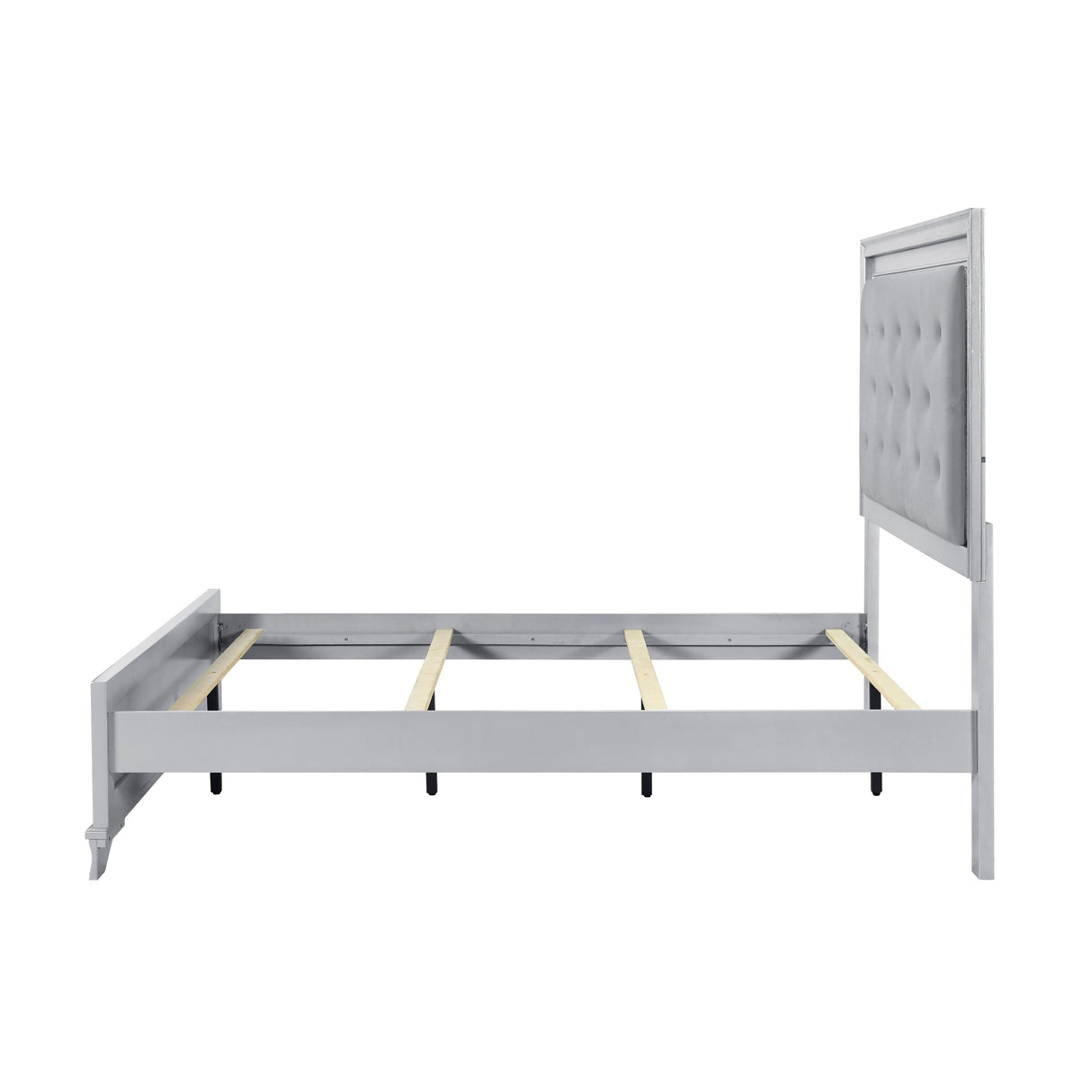Anatole Metallic Silver Eastern King Bed from Homelegance - Luna Furniture