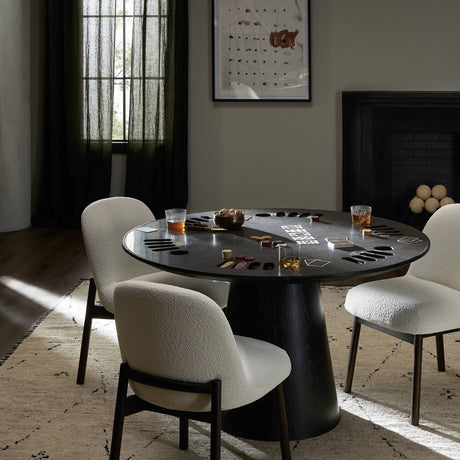 Skye Poker Table in Washed Black from Four Hands - Luna Furniture