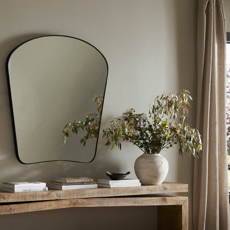 Merona Mantel Mirror in Iron Matte Black from Four Hands - Luna Furniture