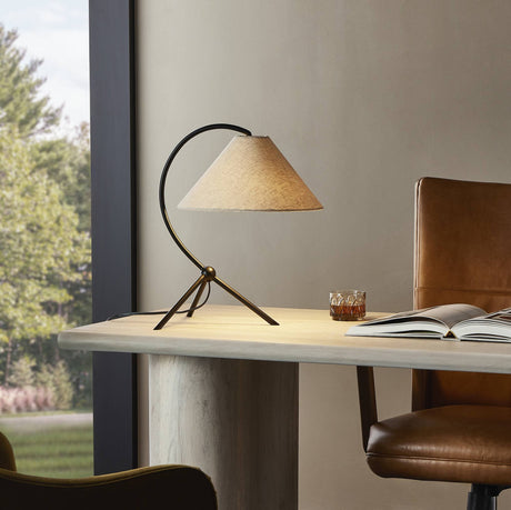 Emile Table Lamp in Matte Black from Four Hands - Luna Furniture
