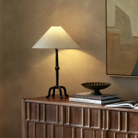Neville Table Lamp in Matte Black Cast Aluminum from Four Hands - Luna Furniture