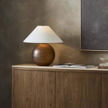 Sienna Table Lamp in Smoked Textured Glass from Four Hands - Luna Furniture