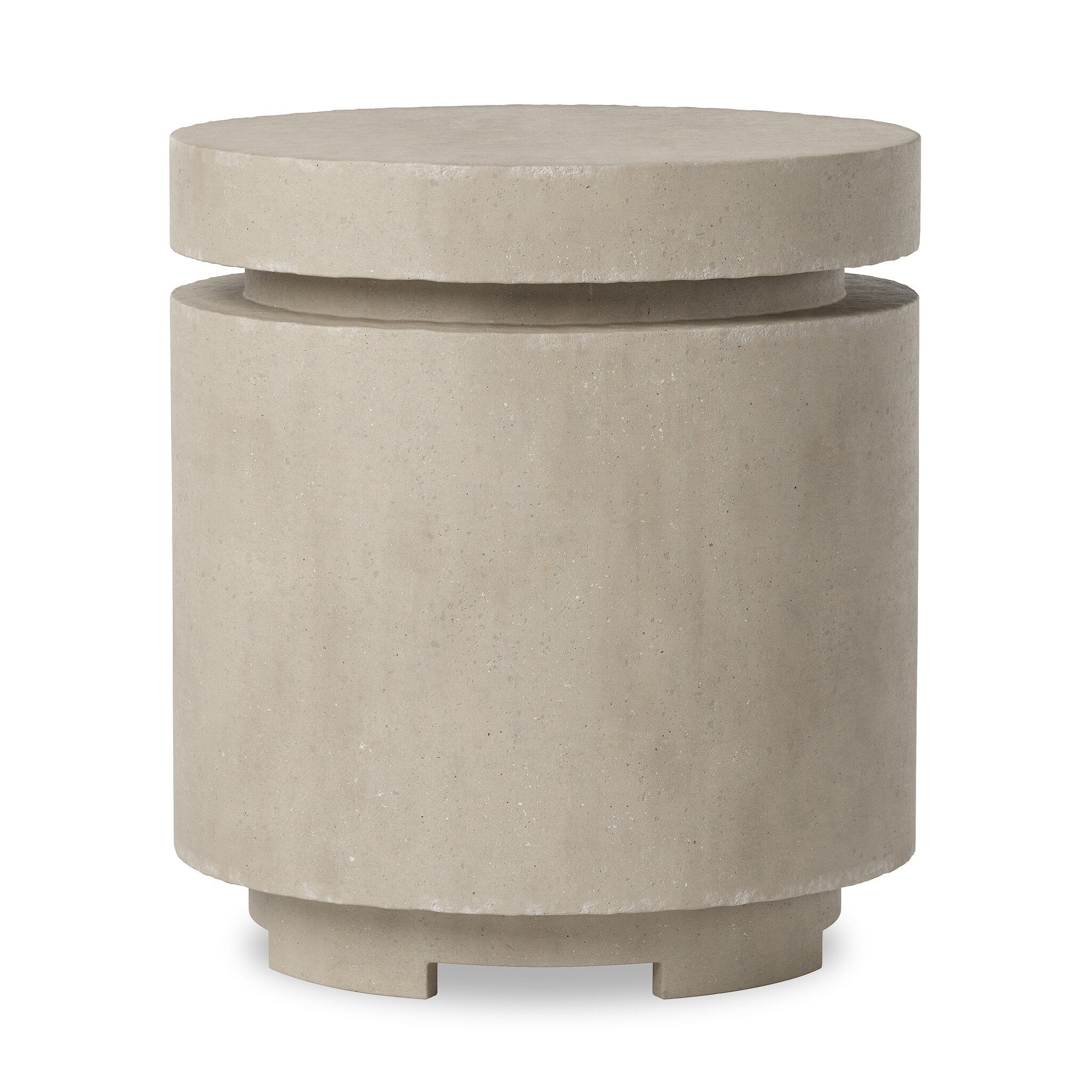 Higgins Outdoor Round Propane Enclosure in Natural Concrete – Luna
