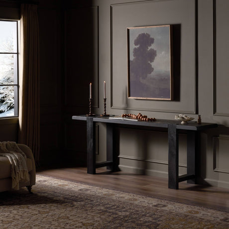 Matei Console Table in Smoked Black from Four Hands - Luna Furniture