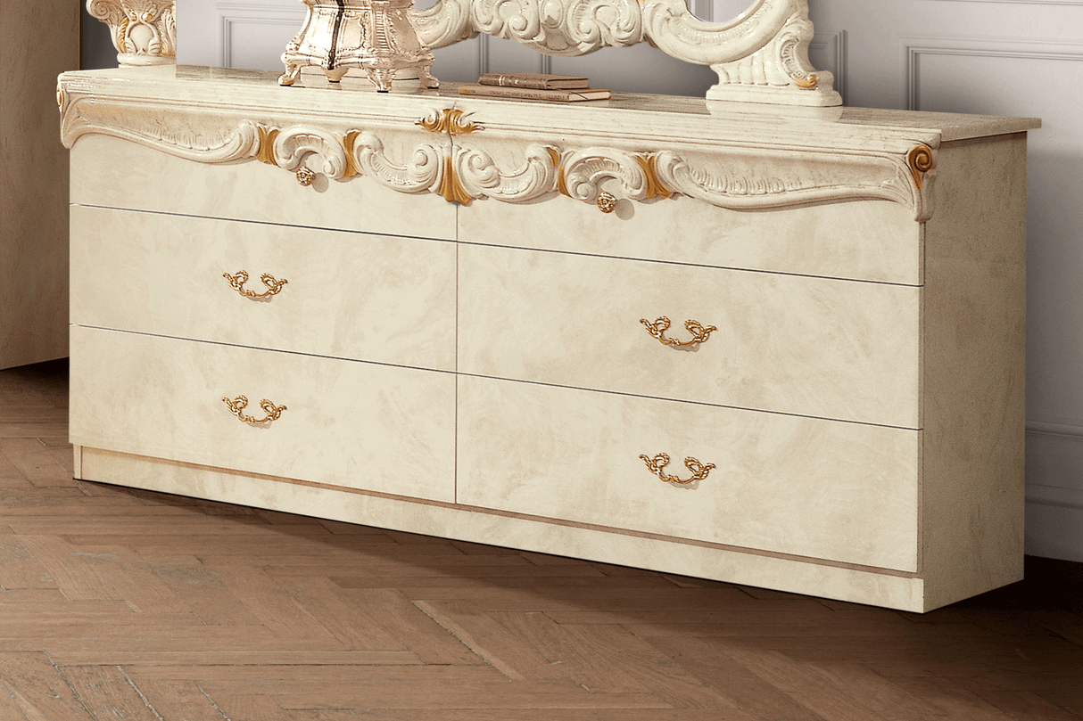 Barocco Ivory Double Dresser