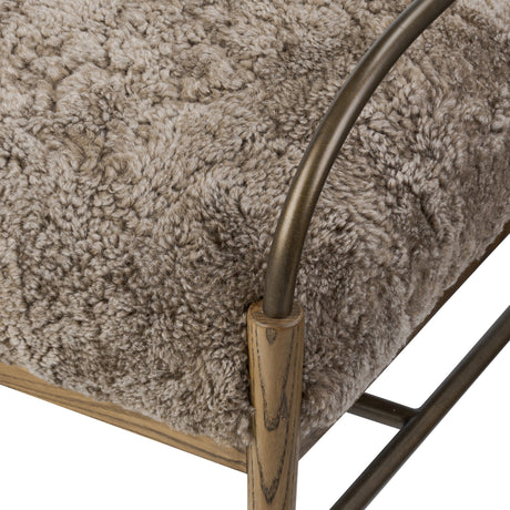 Demi Accent Bench in Taupe Shearling from Four Hands - Luna Furniture