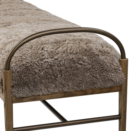 Demi Accent Bench in Taupe Shearling from Four Hands - Luna Furniture