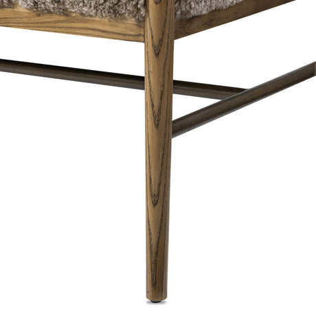 Demi Accent Bench in Taupe Shearling from Four Hands - Luna Furniture