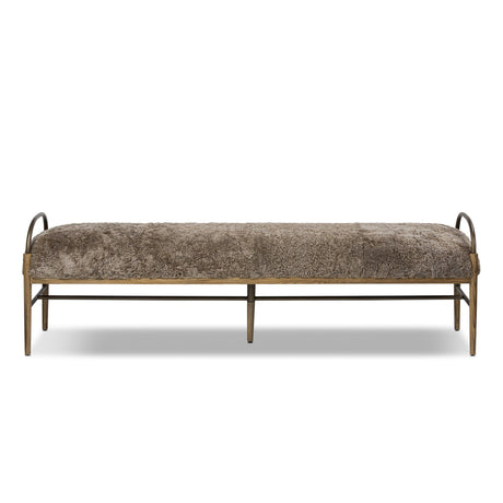 Demi Accent Bench in Taupe Shearling from Four Hands - Luna Furniture