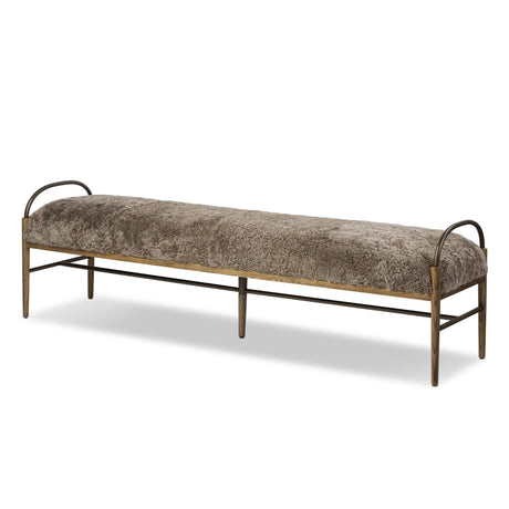 Demi Accent Bench in Taupe Shearling from Four Hands - Luna Furniture