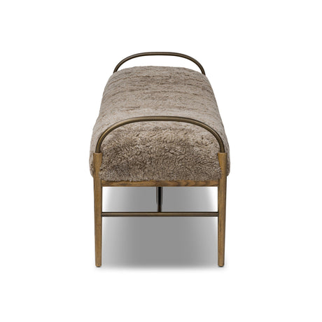 Demi Accent Bench in Taupe Shearling from Four Hands - Luna Furniture