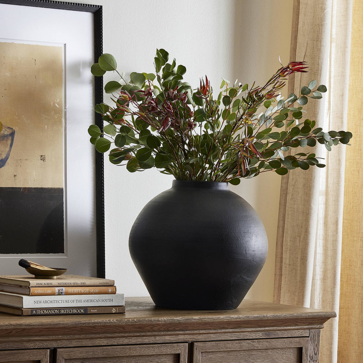 Bosa Vessel in Aged Black Terracotta from Four Hands - Luna Furniture