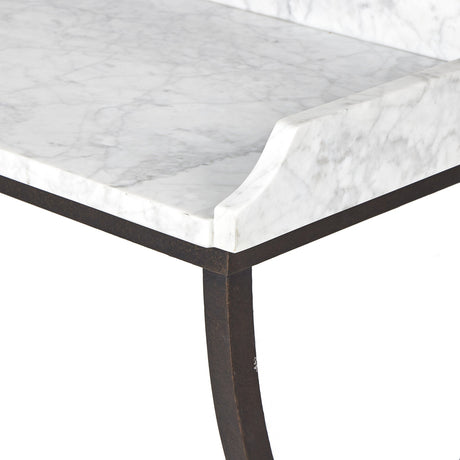 Six Beers Table in Honed White Marble from Four Hands - Luna Furniture